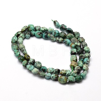 Natural African Turquoise(Jasper) Nuggets Beads Strands G-J335-43-1