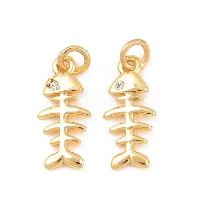 Brass Micro Pave Cubic Zirconia Charms KK-F927-13B-G-1