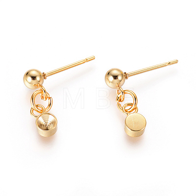 201 Stainless Steel Stud Earring Settings STAS-L226-089A-G-1