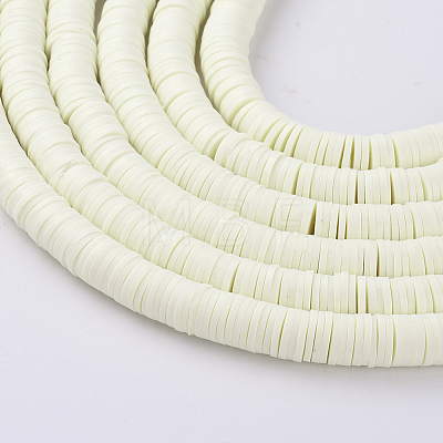 Flat Round Handmade Polymer Clay Beads CLAY-R067-8.0mm-21-1