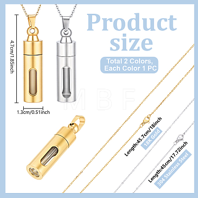 2Pcs 304 Stainless Steel Perfume Bottle Pendants DIY-PH0036-95-1