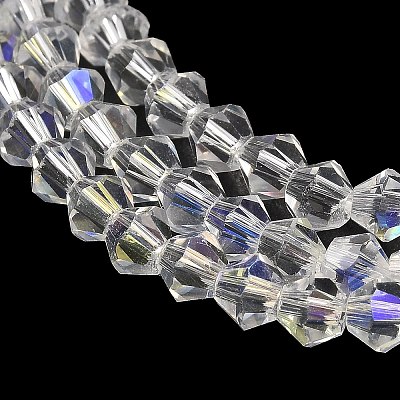 Transparent Electroplate Glass Beads Strands GLAA-F029-3mm-D13-1