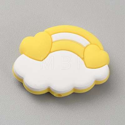 Cloud & Rainbow Food Grade Eco-Friendly Silicone Beads SIL-WH0014-33B-1