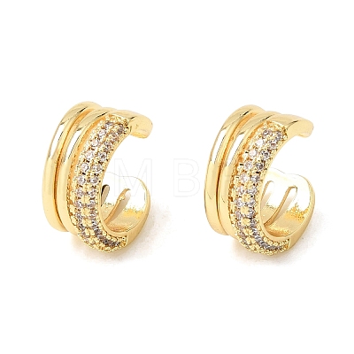 Brass Micro Pave Cubic Zirconia Cuff Earrings for Women CU-CBAE7DF-21G-1