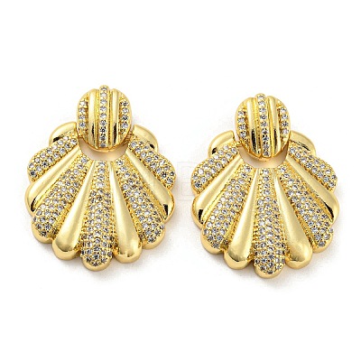 Brass Micro Pave Cubic Zirconia Pendants KK-C036-02G-1