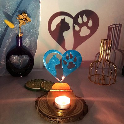 Heart Candle Holder DIY Silhouette Silicone Molds SIL-F007-12C-1