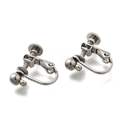 316 Stainless Steel Clip-on Earring Findings X-EJEW-R019-01P-1