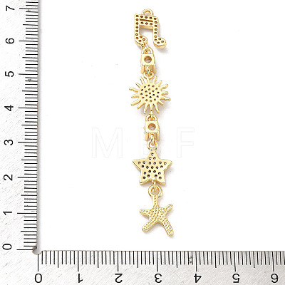 Brass Micro Pave Clear Cubic Zirconia Big Pendants KK-B176-02G-10-1