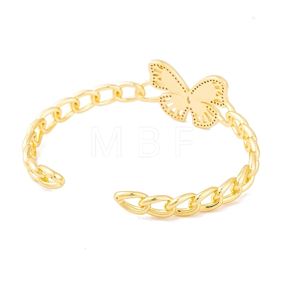 Brass Micro Pave Clear Cubic Zirconia Open Cuff Bangles for Women BJEW-S147-31G-B-1