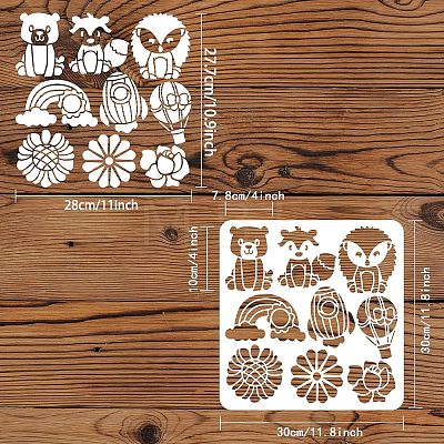 Large Plastic Reusable Drawing Painting Stencils Templates DIY-WH0172-812-1