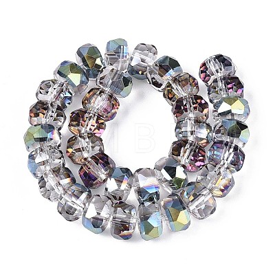Electroplate Transparent Glass Beads Strands X-EGLA-N022-04A-D04-1