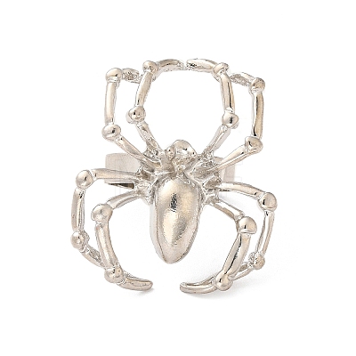 Alloy Spider Adjustable Ring for Halloween RJEW-O048-01P-1