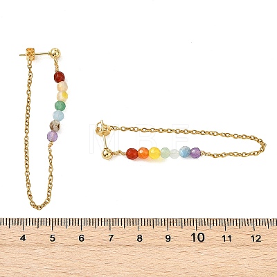 Natural Gemstone Stud Earrings EJEW-JE07286-1