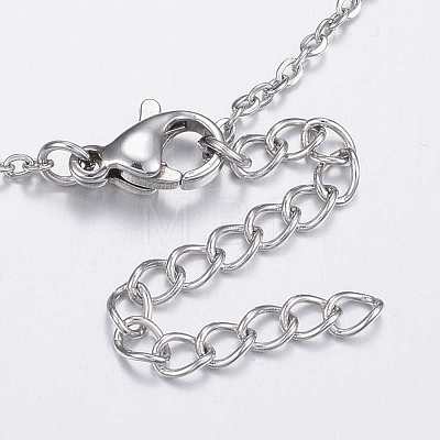 304 Stainless Steel Pendant Necklaces NJEW-K081-P-1