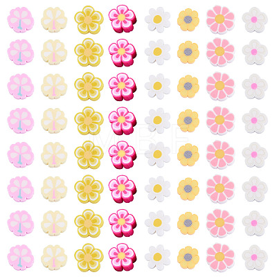 200Pcs 5 Colors Handmade Polymer Clay Bead CLAY-TA0002-14-1