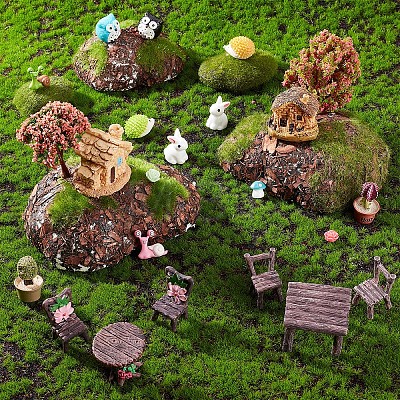 Gorgecraft Resin Succulent Micro Landscape Dollhouse Ornaments DJEW-GF0001-58-1