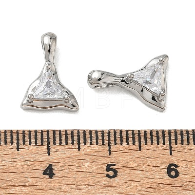 Brass Micro Pave Clear Cubic Zirconia Pendants KK-C259-01P-1