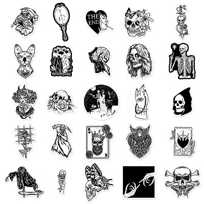 50Pcs Halloween PVC Self-Adhesive Cartoon Stickers PW-WG77550-01-1