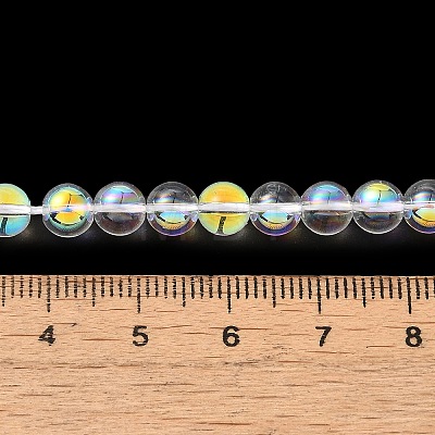 Transparent Electroplate Glass Beads Strands GLAA-T032-T6mm-C18-1