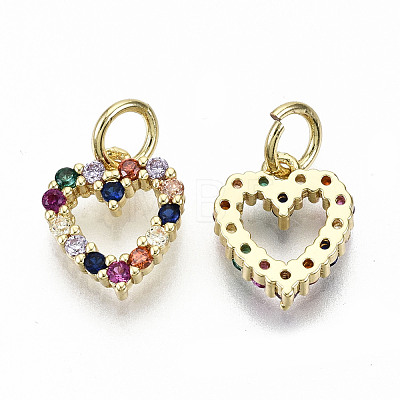 Brass Micro Pave Colorful Cubic Zirconia Charms ZIRC-S067-166-NF-1