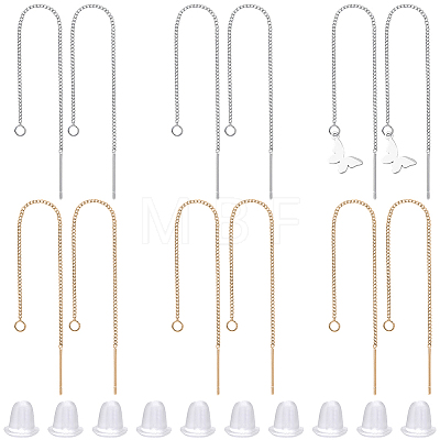 32Pcs 2 Colors Brass Stud Earring Findings KK-BBC0026-02-1