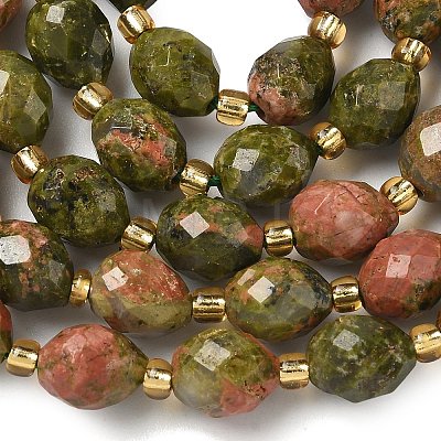 Natural Unakite Beads Strands G-F809-A48-01-1