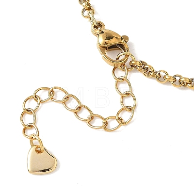 Natural Mixed Gemstone & 304 Stainless Steel Beads Charm Bracelets BJEW-JB12870-1
