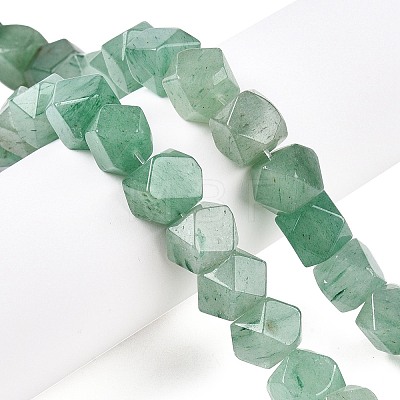 Natural Green Aventurine Star Cut Round Beads Strands G-T138-38-1