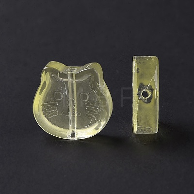 Transparent Spray Painted Glass Beads GLAA-I050-13B-1