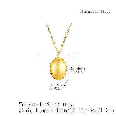 Vintage 304 Stainless Steel Photo Locket Pendant Necklaces for Couples Gift XG2800-2-1