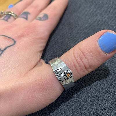 Alloy with Rhinestone Cuff Rings FS-WG5DC0C-01-1