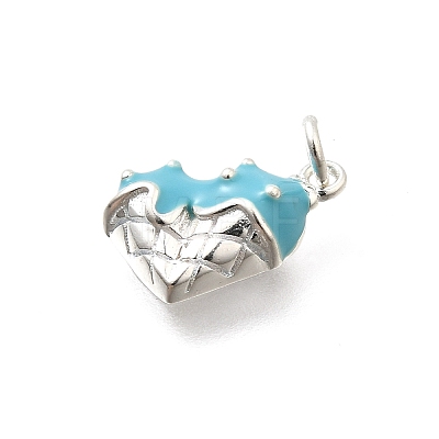 925 Sterling Silver Enamel Heart Ice Cream Charms STER-H116-03S-02-1