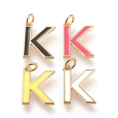 Brass Enamel Pendants KK-R139-K-1