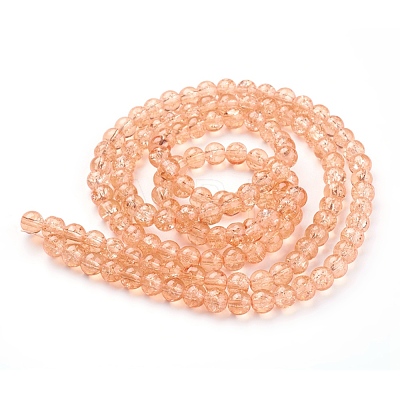 Crackle Glass Beads Strands X-CCG-Q001-6mm-05-1