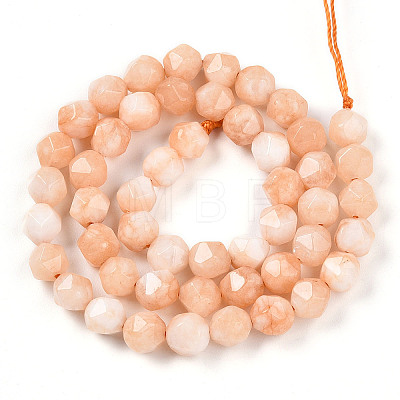 Dyed Natural White Jade Beads Strands G-T139-8mm-46T-1