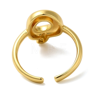 Initials Brass Open Cuff Ring for Women RJEW-N046-02Q-G-1