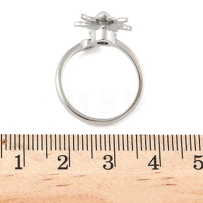 Brass Micro Pave Cubic Zirconia Rotating Cuff Rings for Women RJEW-C132-05P-1