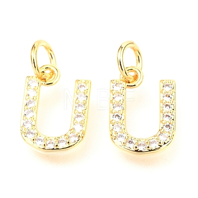 Brass Micro Pave Cubic Zirconia Charms ZIRC-O037-05G-1