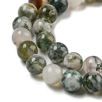 Natural Tree Agate Round Gemstone Beads Strands X-G-R255-6mm-1