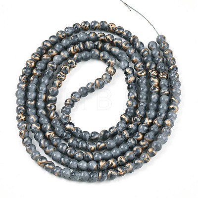 Baking Paint Glass Beads Strands DGLA-N010-4mm-09-1