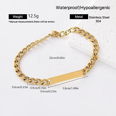 Vintage 304 Stainless Steel Link Bracelets for Women AT2110-3-1