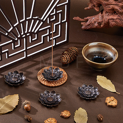 60Pcs Alloy Lotus Incense Burner Holder AJEW-DC0003-91A-1