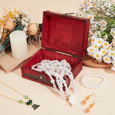 Rectangle Wood & PU Leather Jewelry Boxes CON-CL0001-14A-1