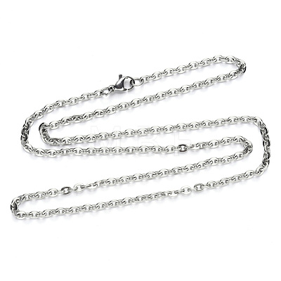 304 Stainless Steel Cable Chain Necklace NJEW-S420-004P-1