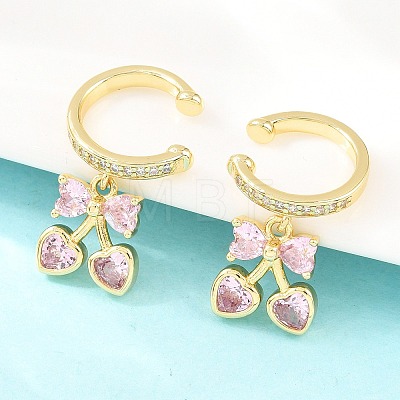 Brass Micro Pave Cubic Zirconia Cuff Earrings EJEW-Z164-08G-02-1