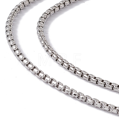 Non-Tarnish 201 Stainless Steel Box Chain Necklace for Men Women NJEW-P268-A28-1X5-1