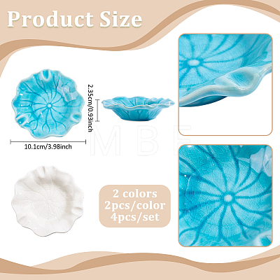 4Pcs 2 Colors Ceramic Jewelry Display Trays AJEW-PH0008-50-1