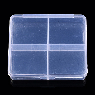 Rectangle Transparent Plastic Bead Containers CON-N013-01-1