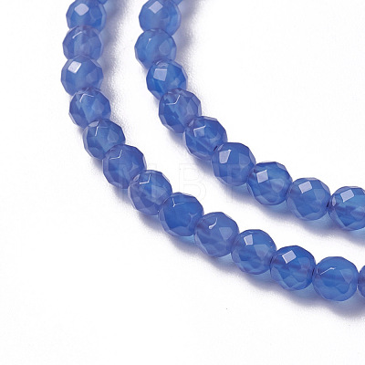 Natural Blue Agate Beads Strands G-F596-12C-2mm-1