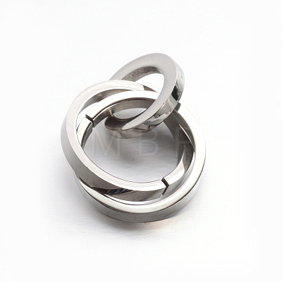 Non-Tarnish 304 Stainless Steel Interlocking Ring Pendants X-STAS-E090-90P-1